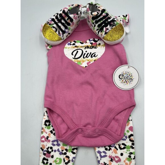 Mini DIVA Baby GIRL 3-6 MONTHS Outfit WITH SHOES TO MATCH BRAND NEW W/TAGS SEE - Picture 8 of 16
